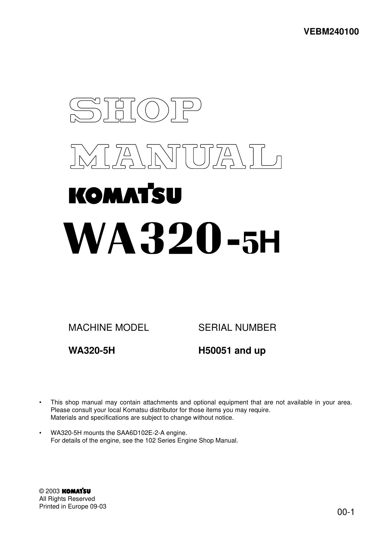 WA320-5H Shop Manual
